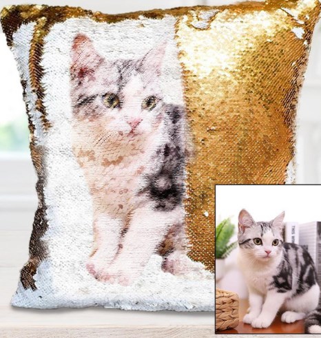 Personalized Photo Sequin Pillow 1