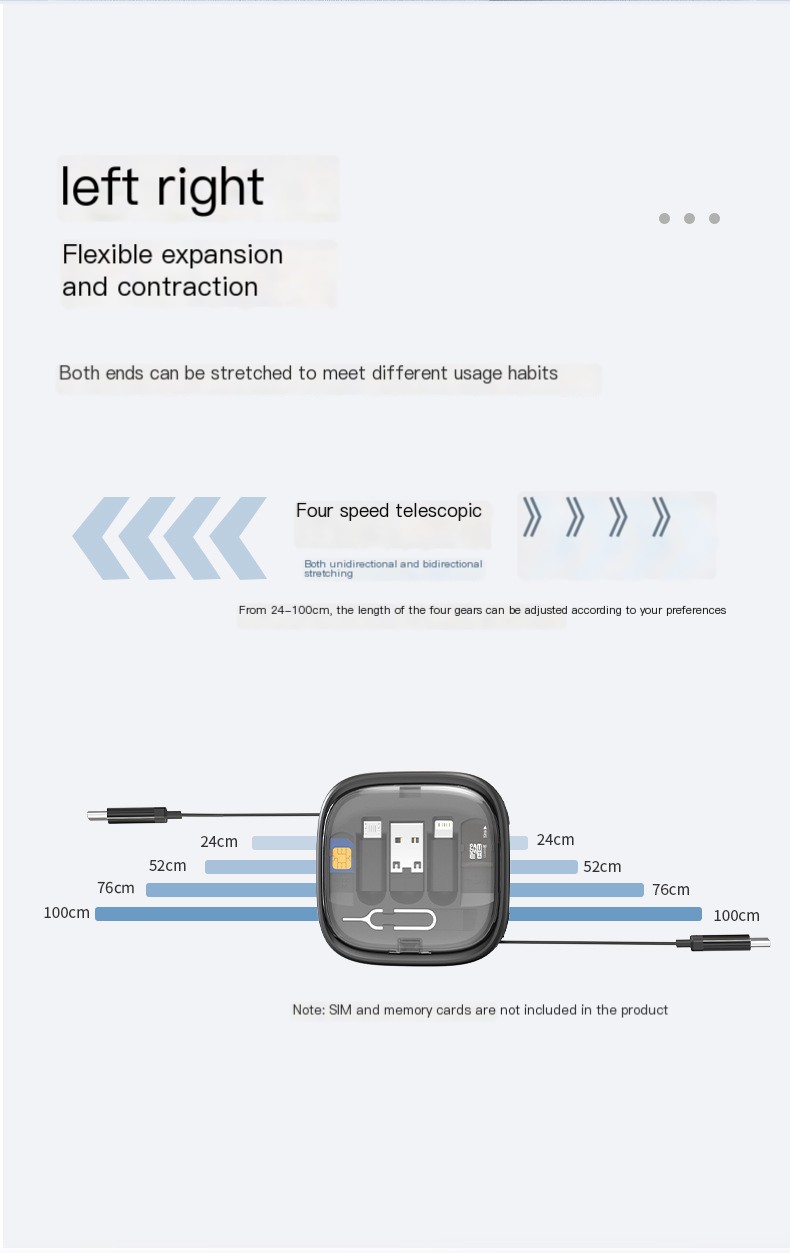 Retractable Data Cable Black