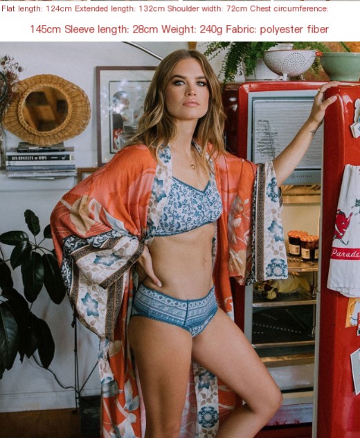Kimono Longo Boho Estampado Oriental