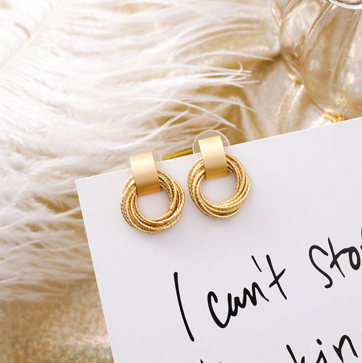 Multi-layer circular wrap earrings