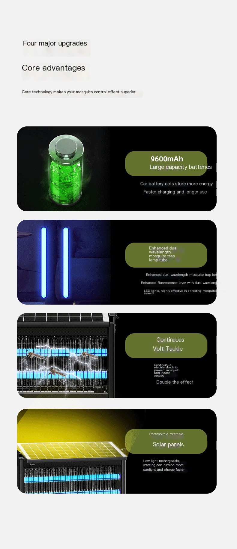 Solar Mosquito Killer Lamp for Outdoor Garden Use