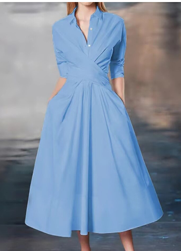 V-neck Long Dress Image 2