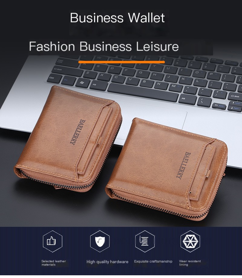 Men's Short Wallet - Brown 02