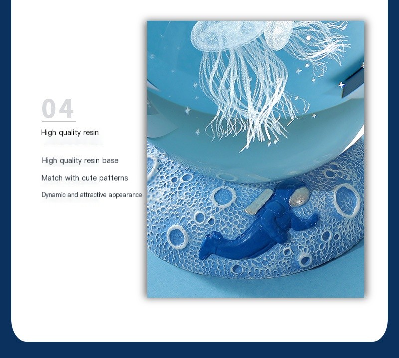 Crystal Ball Night Lights Glowing Sea Jellyfish Astronaut Table Lamp USB Atmosphere Lamp Table Decorations Kid Gifts Night Lamp