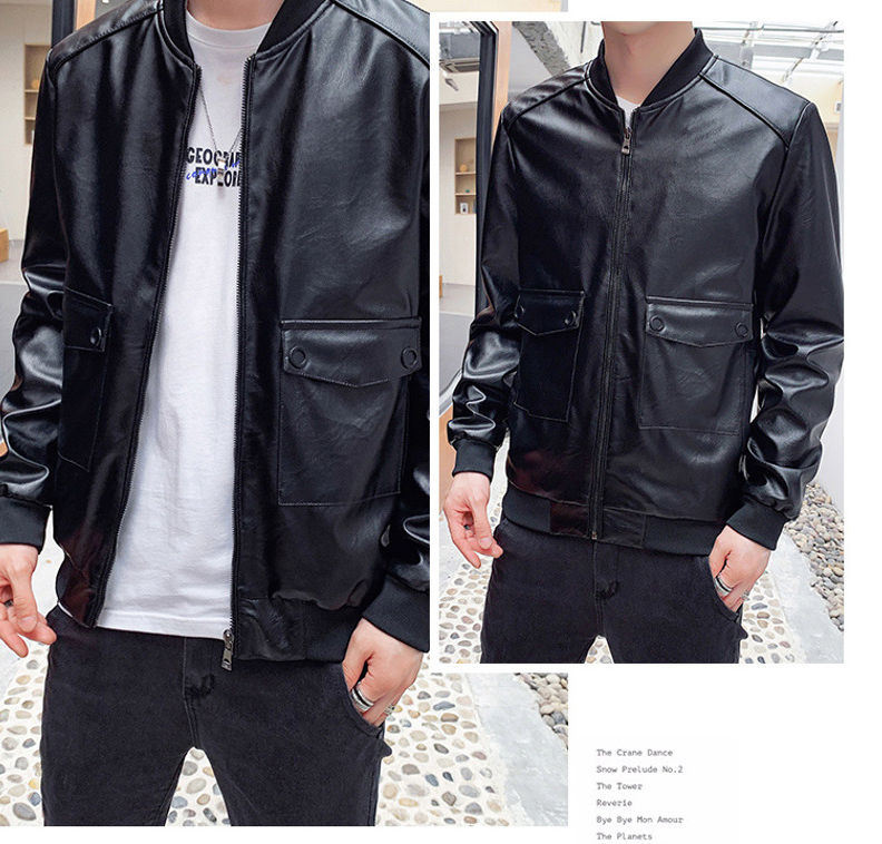 Men's PU Leather Jacket Image 2