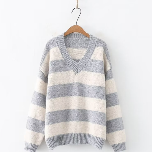 Gray stripe sweater