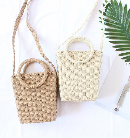 Beige Grass Woven Bag