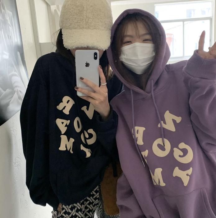 Women's Loose Hooded Plus Fleece Sweater Style 2