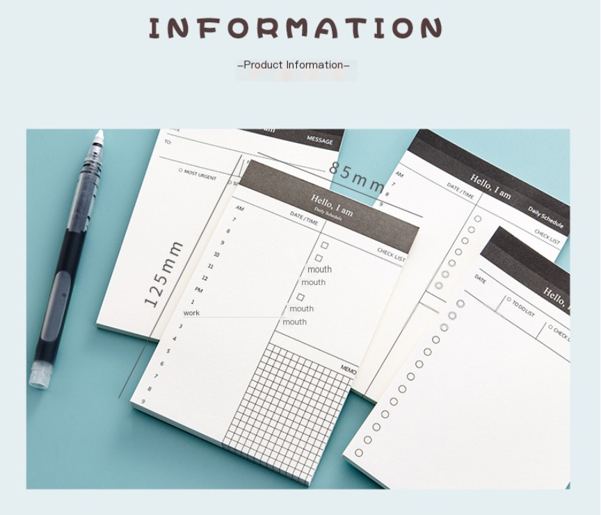 Creative Daily Schedule Memo Pad