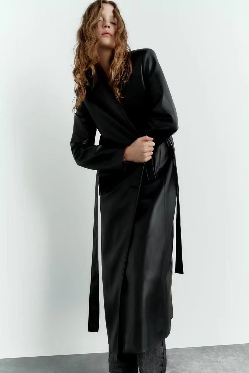 Trendy Leather Coat