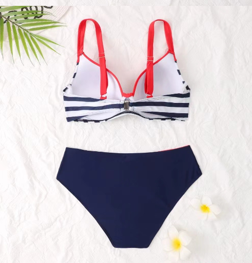 Multi-color Gathered Bikini - Close Up