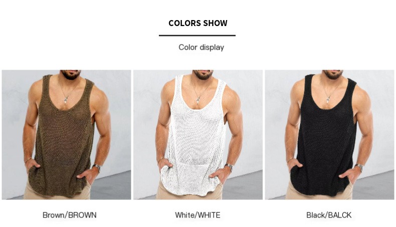 Men's Loose-Fit Sleeveless Knitted Tank Top - Image 2