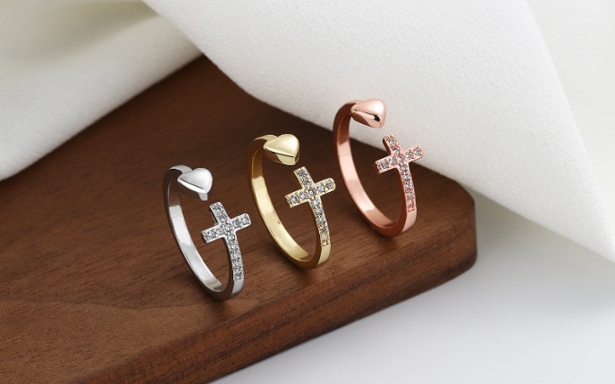 BAGUE CROIX LOURDES - Gold