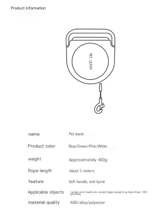 Retractable Handle Pet Leash