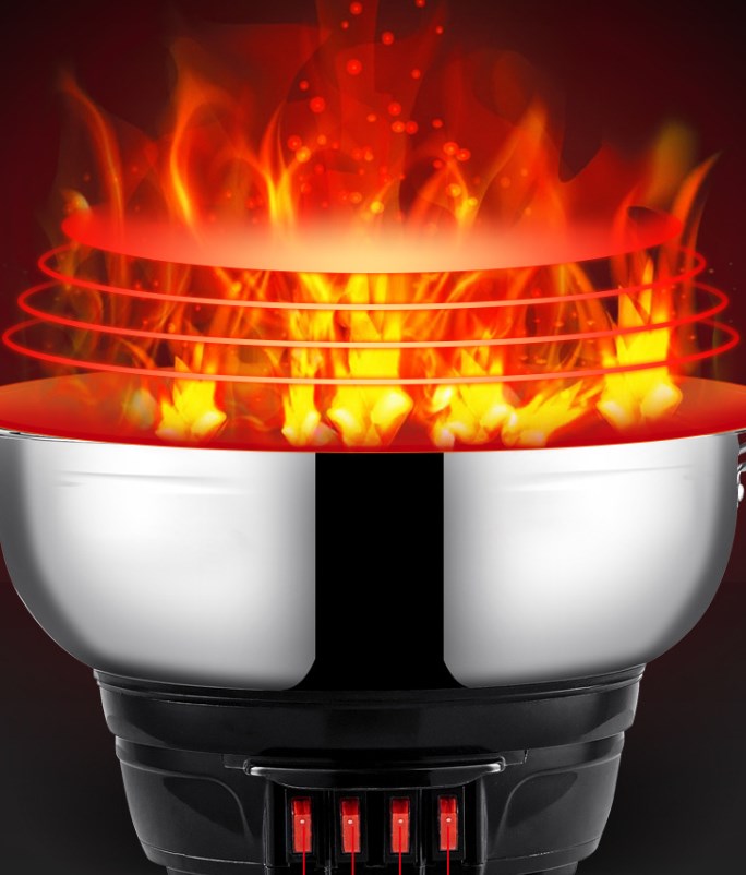 Electric Stir-Fry Pot with Steam Layer