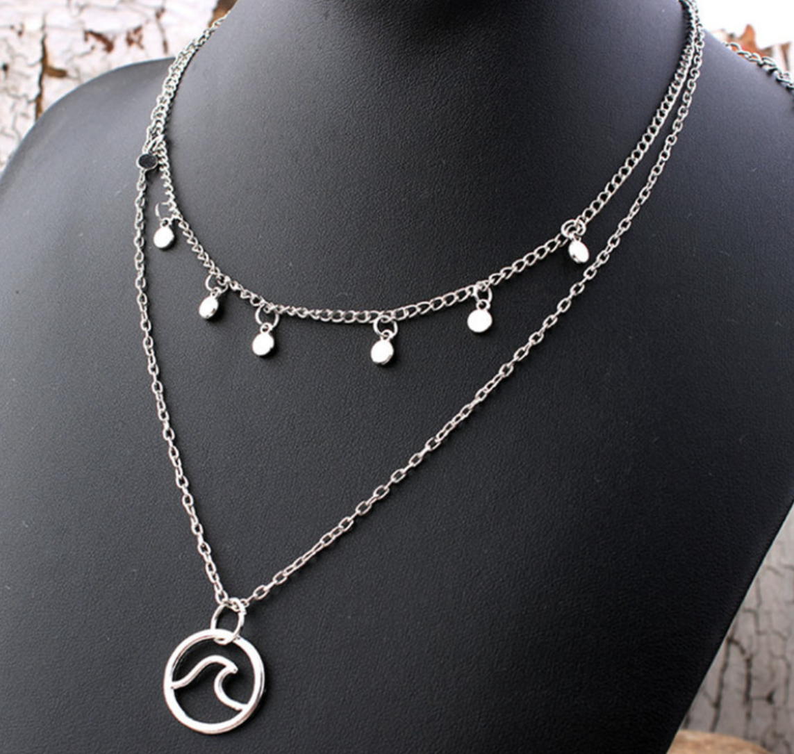 Five-point Star Sun Moon Pendant Necklace