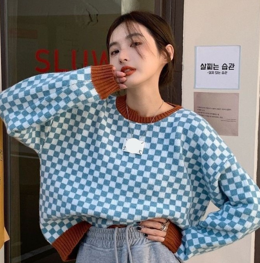 Houndstooth Sweater Black