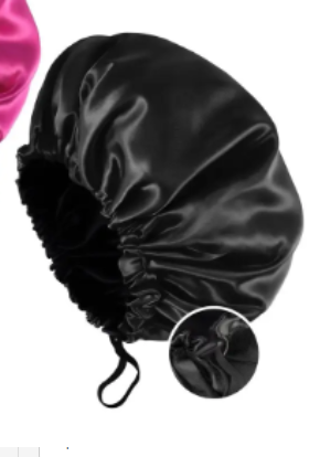 Satin Hair Bonnet Black