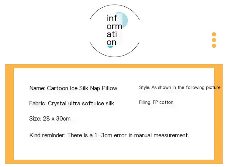 Cartoon Ice Silk Nap Pillow 3