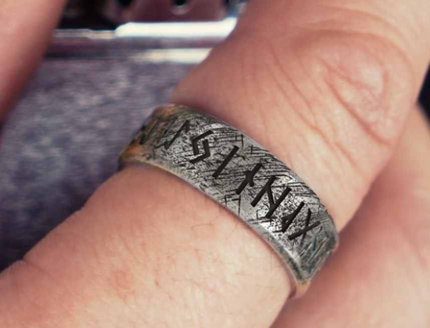 Nordic Viking Luen Letters Ring Image 1