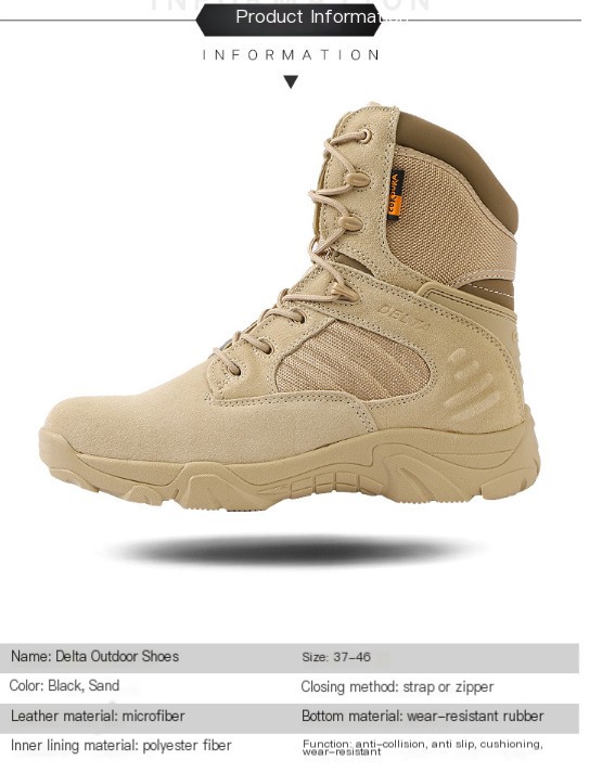 Men's Leather Suede Delta Military Boots - Image 2