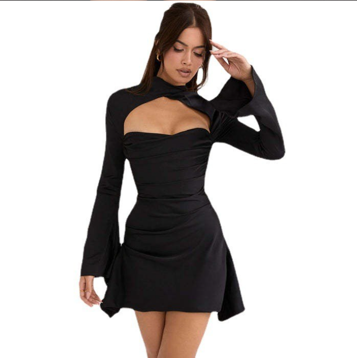 V-neck dress back view