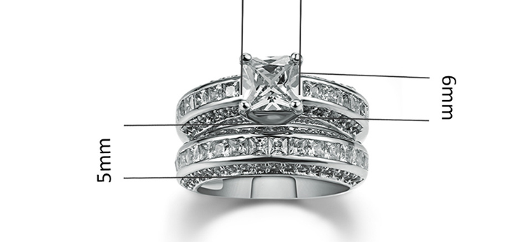 Fashion Square Zirconia Women’s Stack Ring