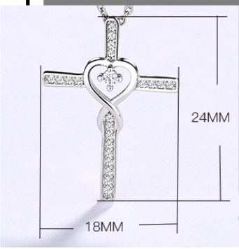Silver Infinity Cross Necklace 2