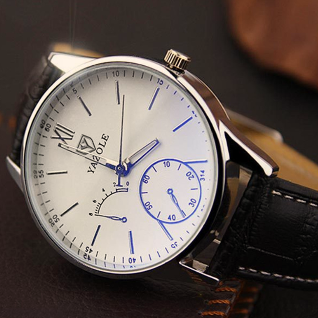 Men's Quartz Watch - Black Plate Black Belt