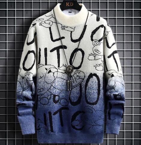 Men's Graphic Cashmere Turtleneck Sweater image