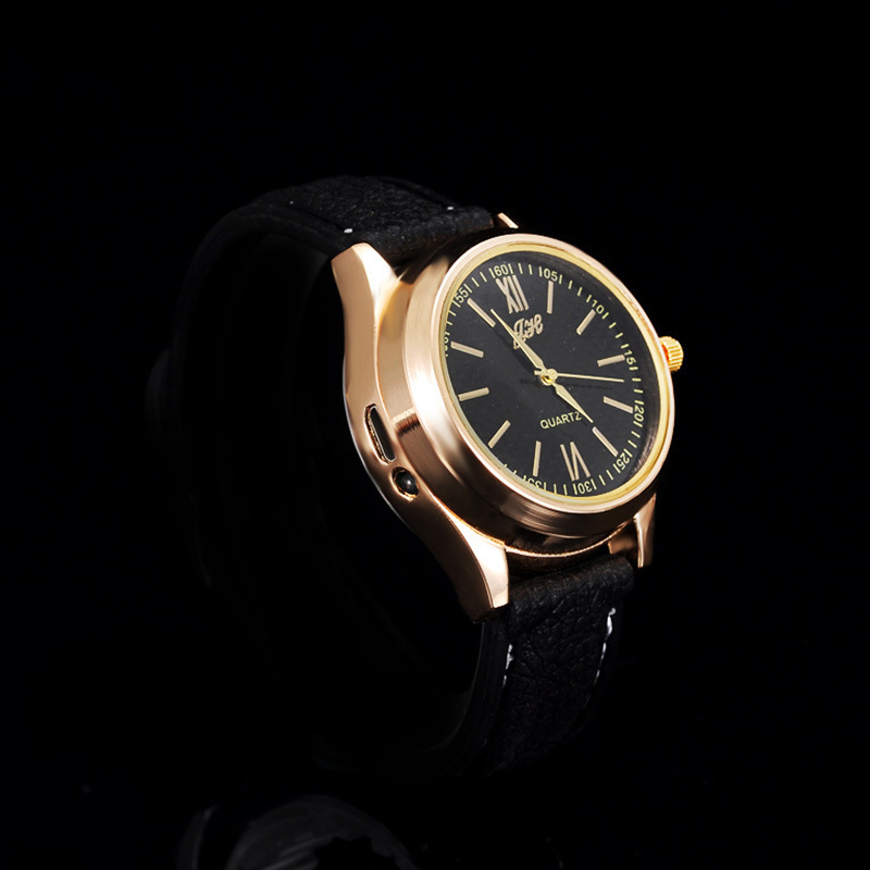 Montre à bracelet en cuir marron