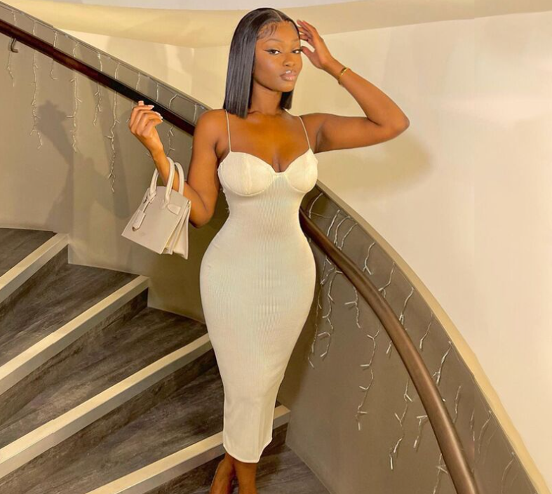 Double Strap Bodycon Dress Image 2
