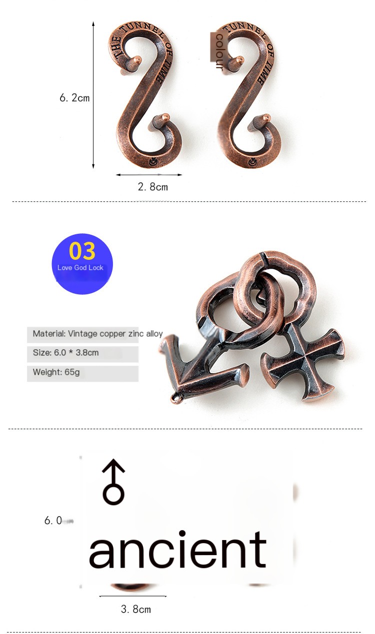 Magic Puzzle Zinc Alloy Lock 6