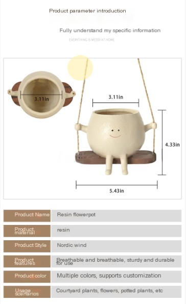 Creative small swing flower pot