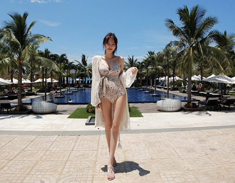 Backless Swimsuit Front View