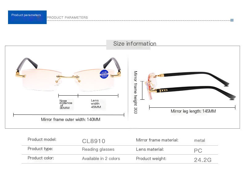 Frameless Reading Glasses Image 1