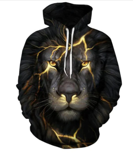 Black Lion 3D Sweatshirt Image 2