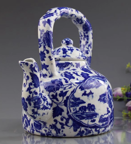 Blue and White Mountain Water Flask