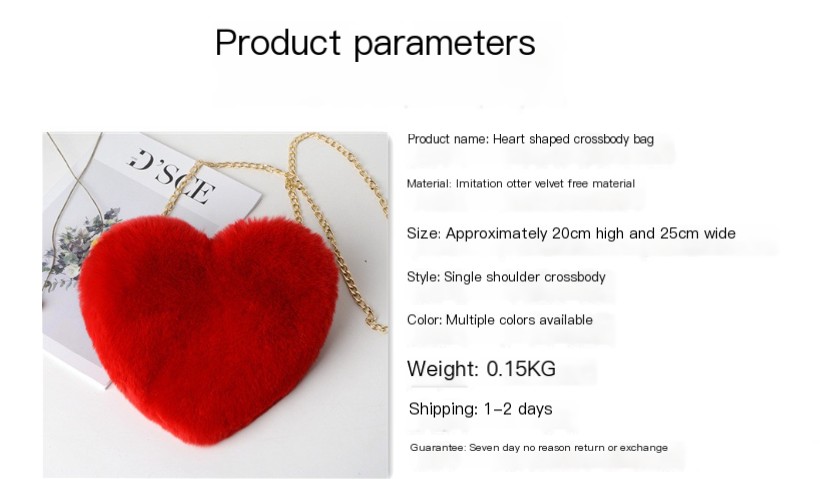 Ladies Messenger Bag Heart Shape