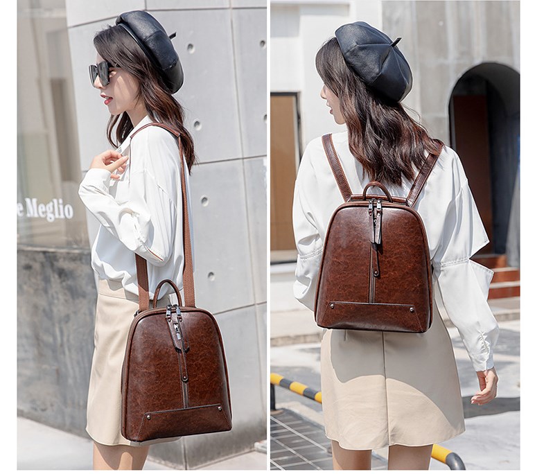 Black Leather Backpack