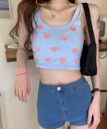 Heart-Cut Crop Top