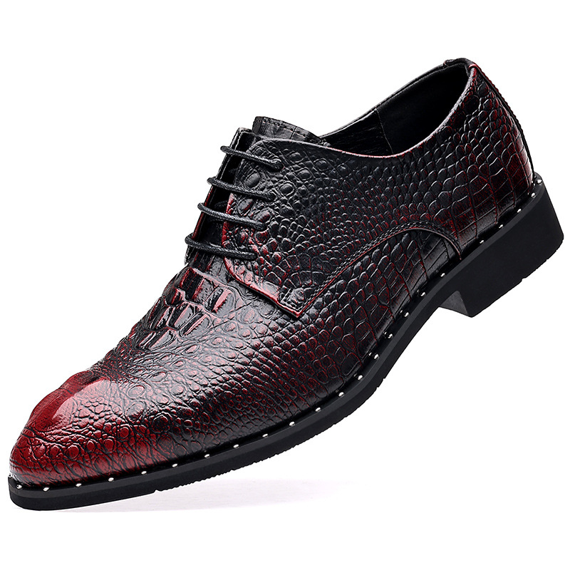 Men's Crocodile Pattern Dress Shoes - Top View