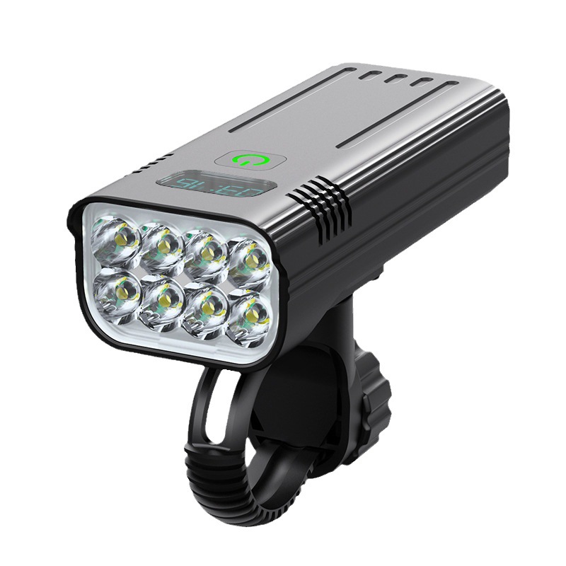 Bicycle Headlight with 8 T6 LEDs 6,400 Lumens USB Rechargeable image