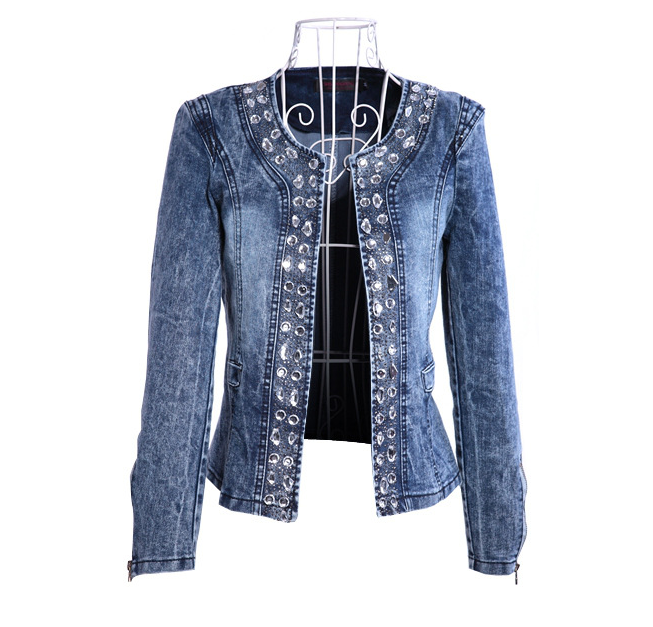 Jeans Jacket with Gemstones Image 2