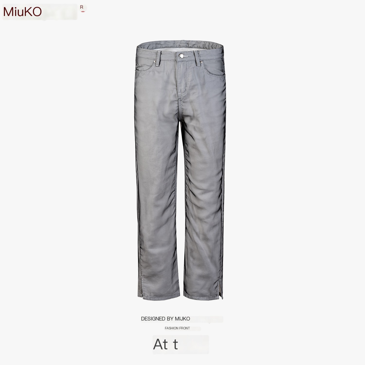 High Street Double Layer Mesh Tide Small Straight Jeans