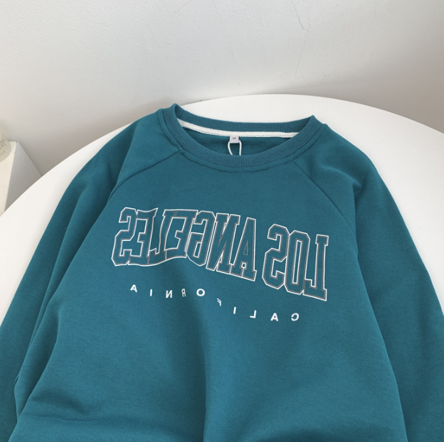 Letter Print Crew Neck Pullover Sweatshirt 4