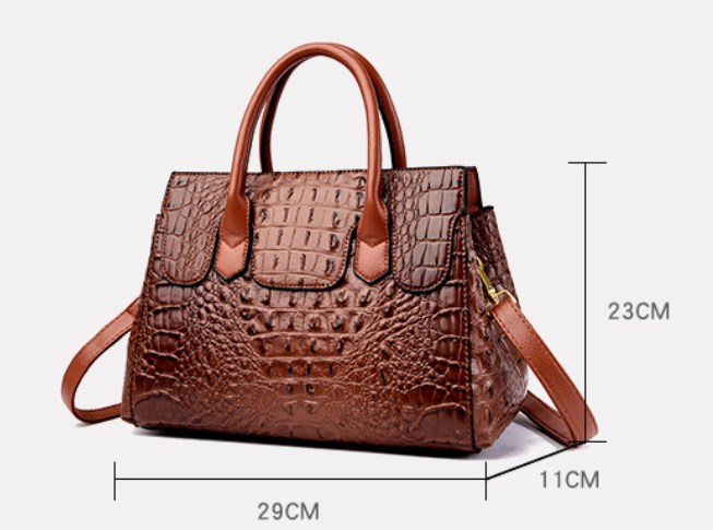 Embossed Crocodile Pattern Handbag