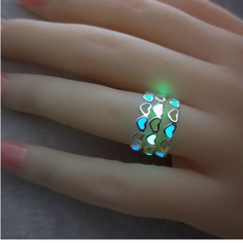 Glow-in-the-dark Heart Adjustable Ring 1