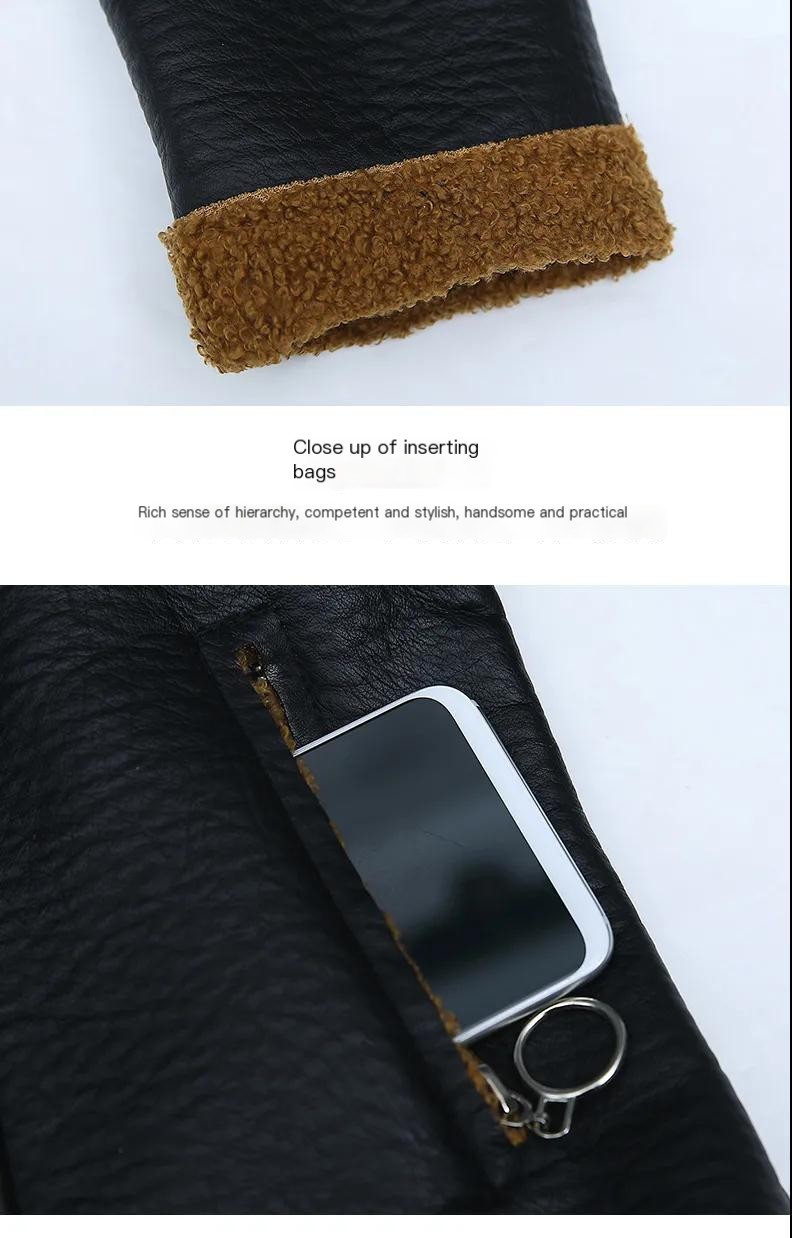 Extra Fleece and Thick Leather Coat