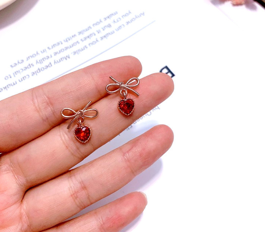 Heart Bow Earrings - Image 2